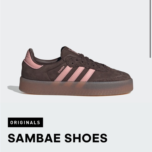 NWT Adidas Sambae Platform Sneakers Brown Pink Mauve JI2744 Size 7.5 Coquette - Picture 3 of 12